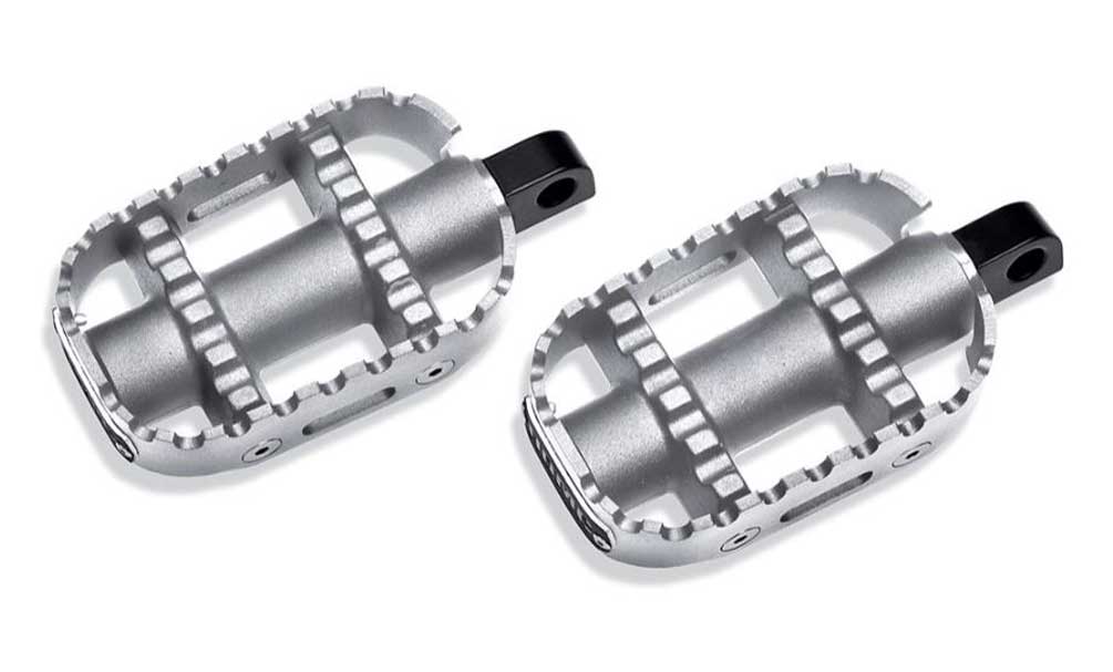 Harley-Davidson 80GRIT Passenger Footpegs, Multi-Fit Item - Raw Silver 50501603 - Wisconsin Harley-Davidson