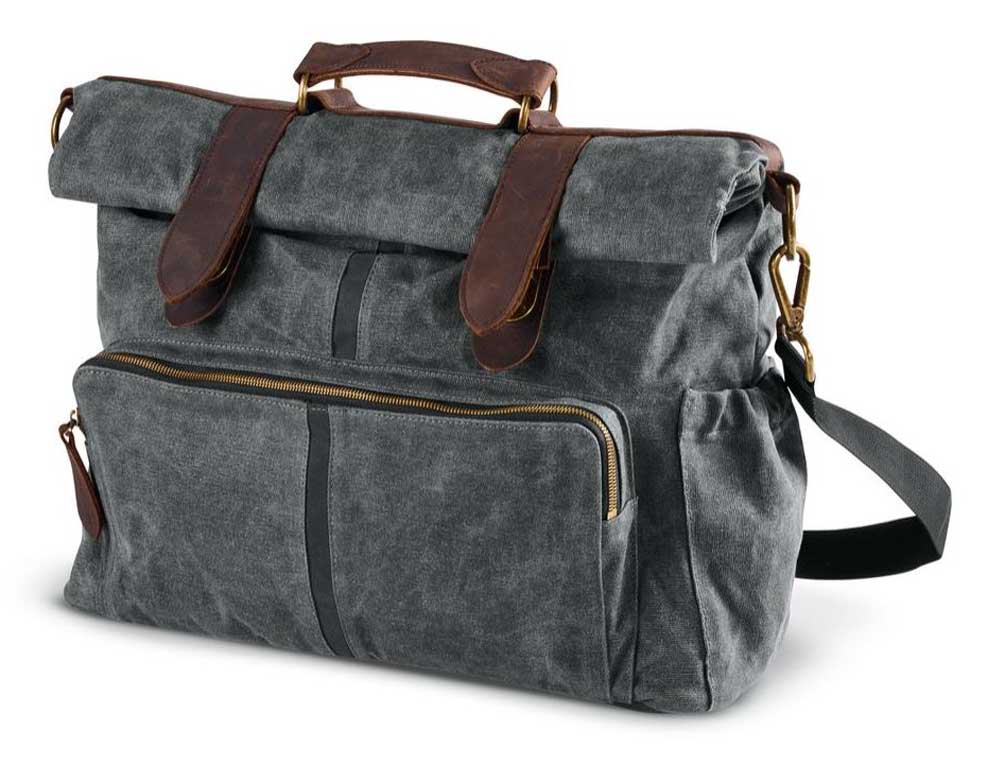 Harley-Davidson Free Shipping - Harley-Davidson Waxed Canvas Messenger Bag, Water-Resistant - Gray 93300116 - Free Shipping on many products plus Orders Over $99