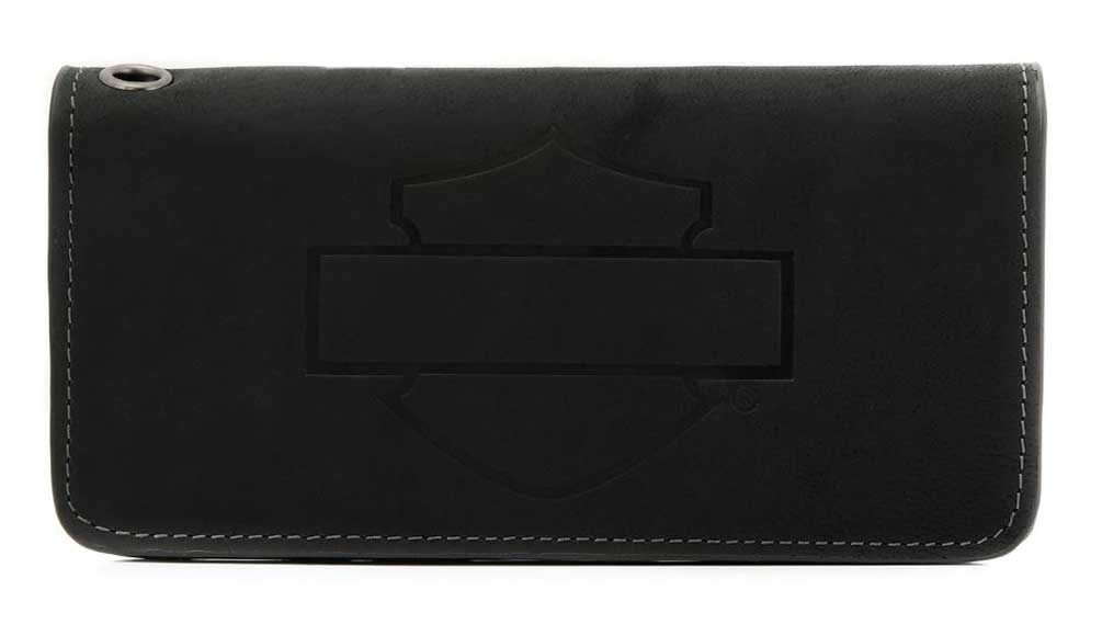 Harley-Davidson Men's Refuel Trucker Leather Wallet w/RFID Protection - Black - Wisconsin Harley-Davidson