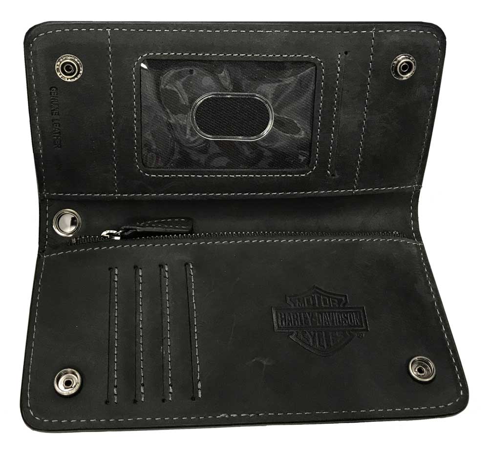 Harley-Davidson® Men's Refuel Trucker Leather Wallet w/RFID