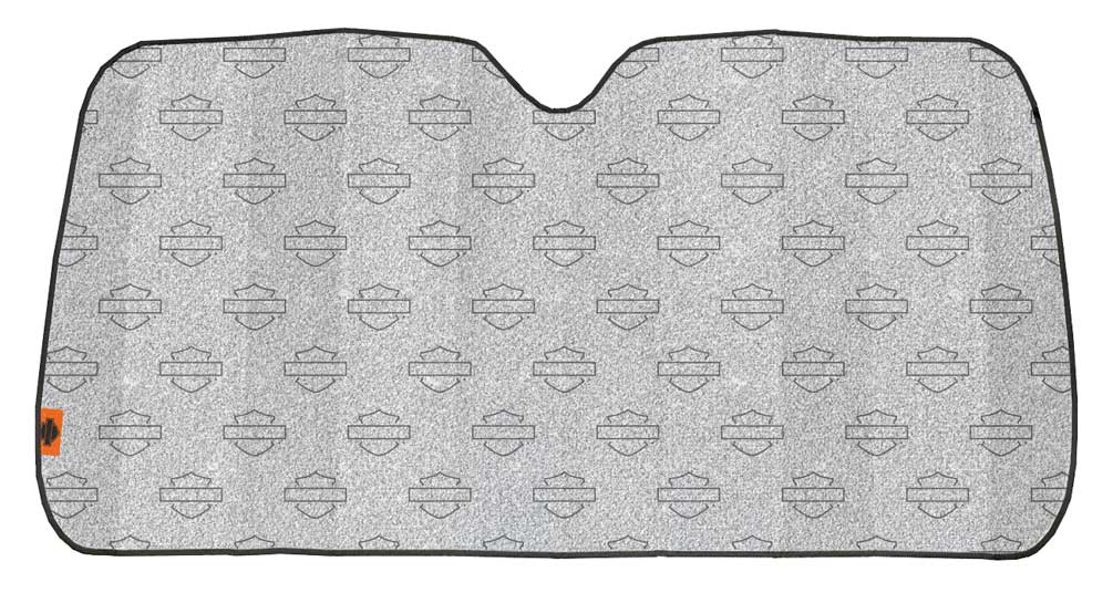 Harley-Davidson Glitter Bar & Shield Logo Accordion Auto Sunshade - Silver 3949W - Wisconsin Harley-Davidson