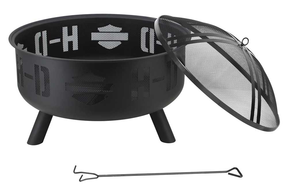 Harley-Davidson Free Shipping - Harley-Davidson Silhouette Bar & Shield Outdoor Fire Pit - Black Steel HDL-10074 - Free Shipping on many products plus Orders Over $99