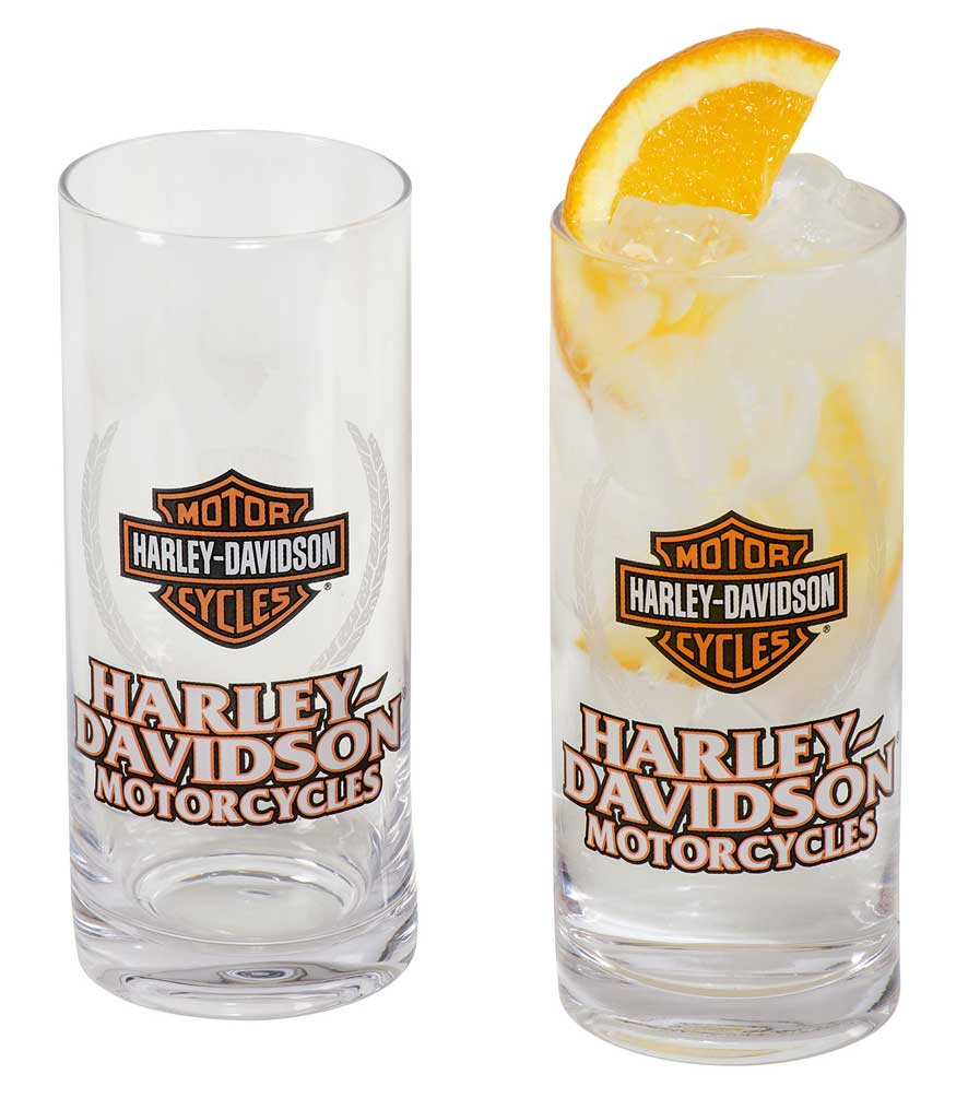 Harley-Davidson Motorcycles Bar & Shield Highball Glass Set - 16 oz. HDL-18804 - Wisconsin Harley-Davidson