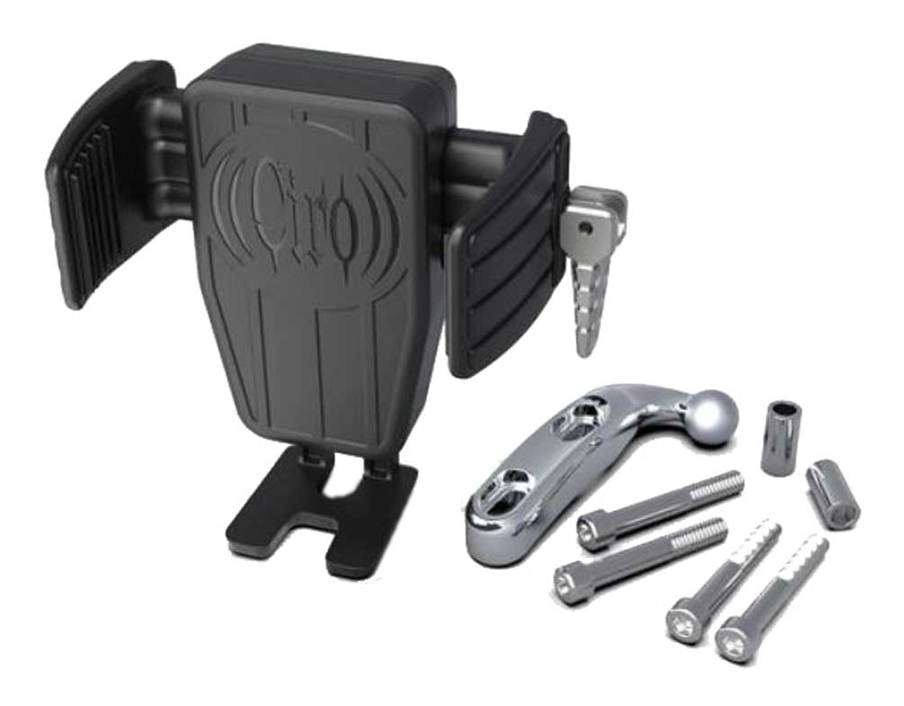 Ciro CYBERCHARGER Phone Holder w/15W Wireless Charger - Chrome Perch Mount 52310 - Wisconsin Harley-Davidson