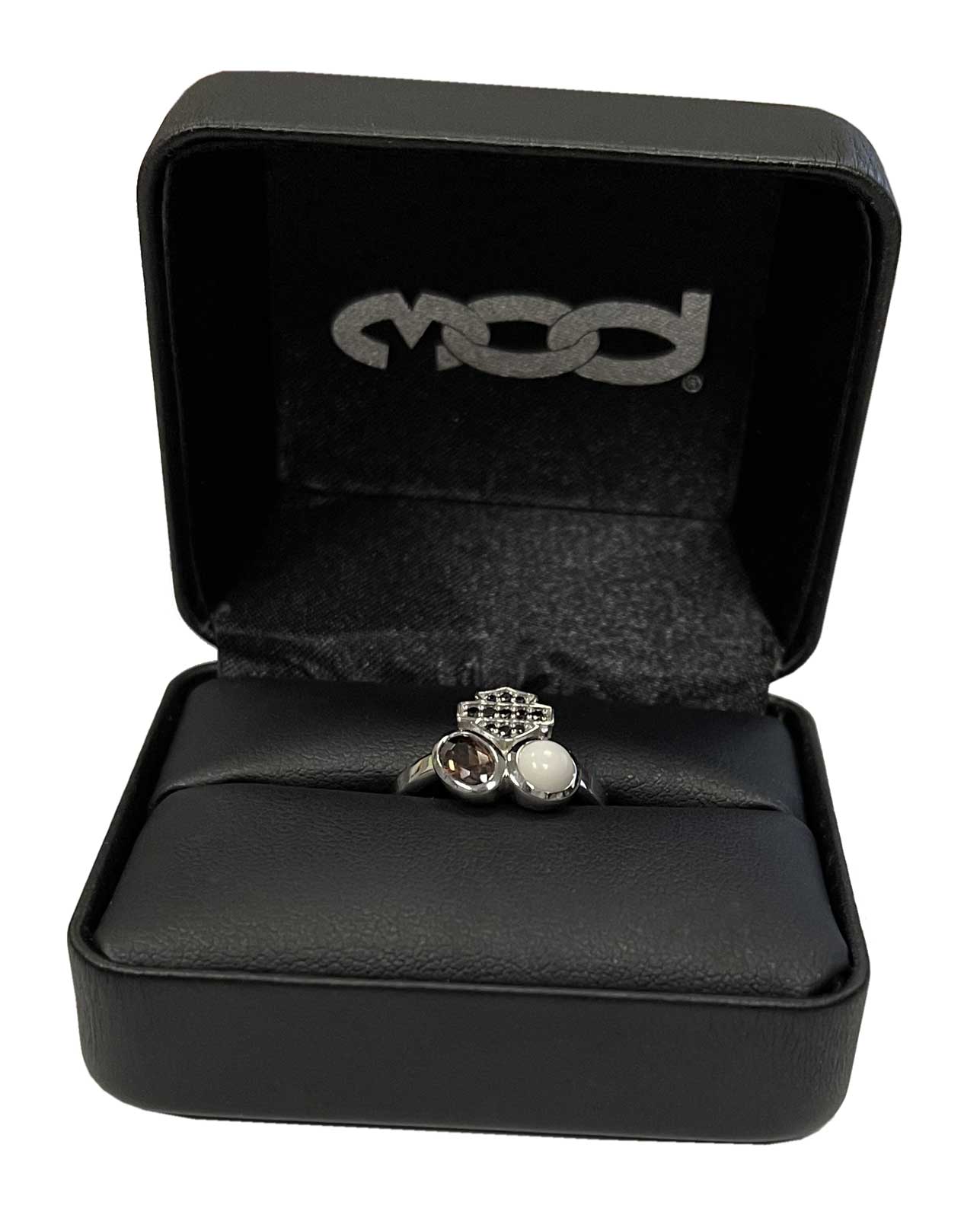 Harley-Davidson Women's Two Stone Cluster B&S Ring, Sterling Silver HDR0553 - No Hassle Returns at Wisconsin Harley