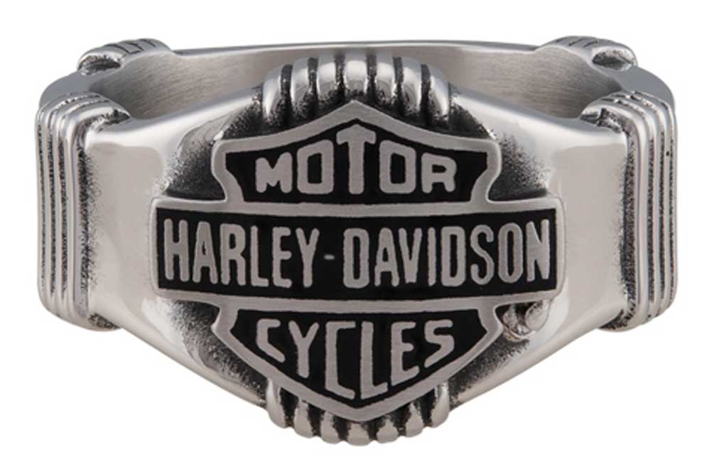 Harley-Davidson® Men's Nut & Coil Bar & Shield Ring Band
