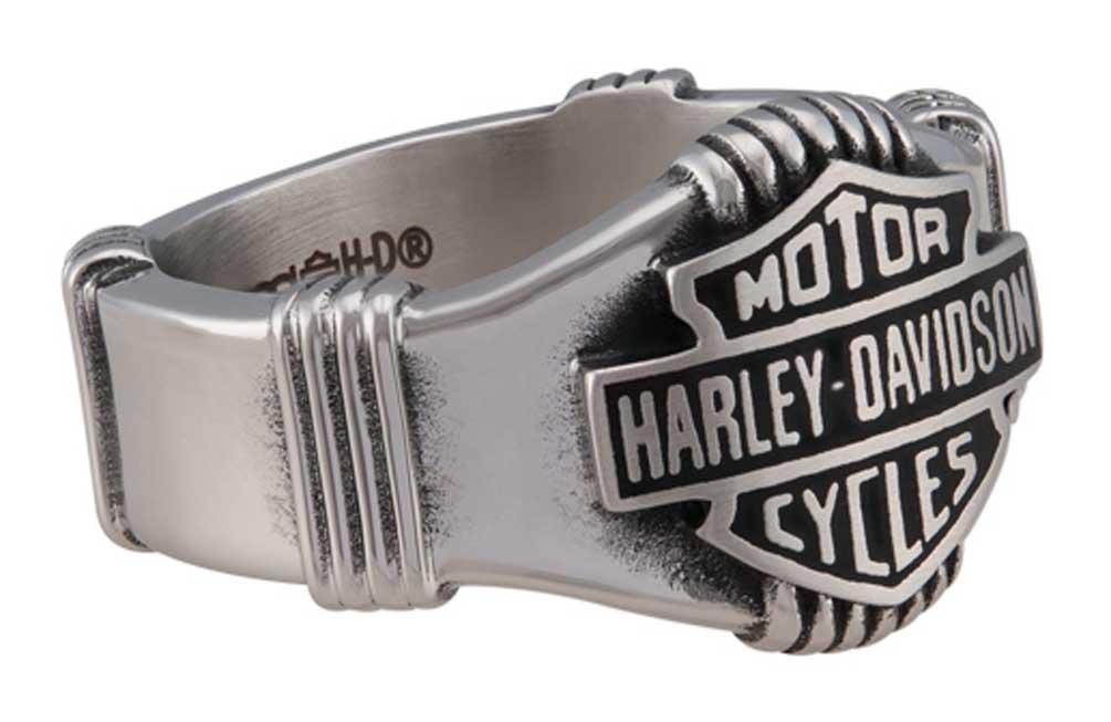Harley-Davidson Free Shipping - Harley-Davidson Men's Nut & Coil Bar & Shield Ring Band -Stainless Steel, Silver - Free Shipping on many products plus Orders Over $99