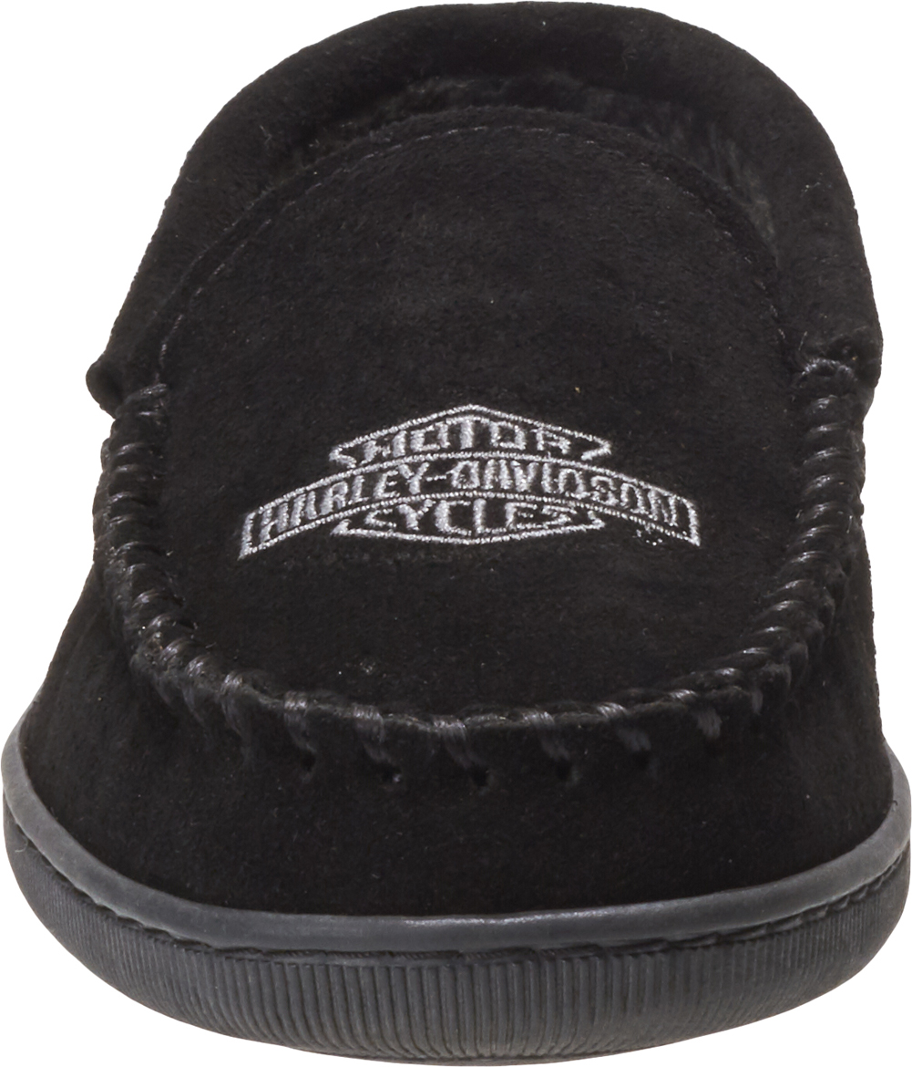 Harley-Davidson Men's Embroidered House Slippers, D93926 Size 8 Black