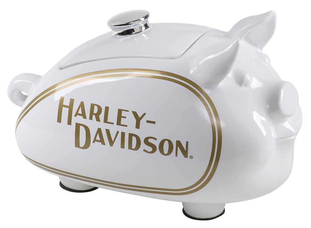 未使用級✨　Harley-Davidson　豚貯金箱　陶器　箱付き　2019年 Harley-Davidson® Custom Sculpted Classic Hog Cookie Jar - White