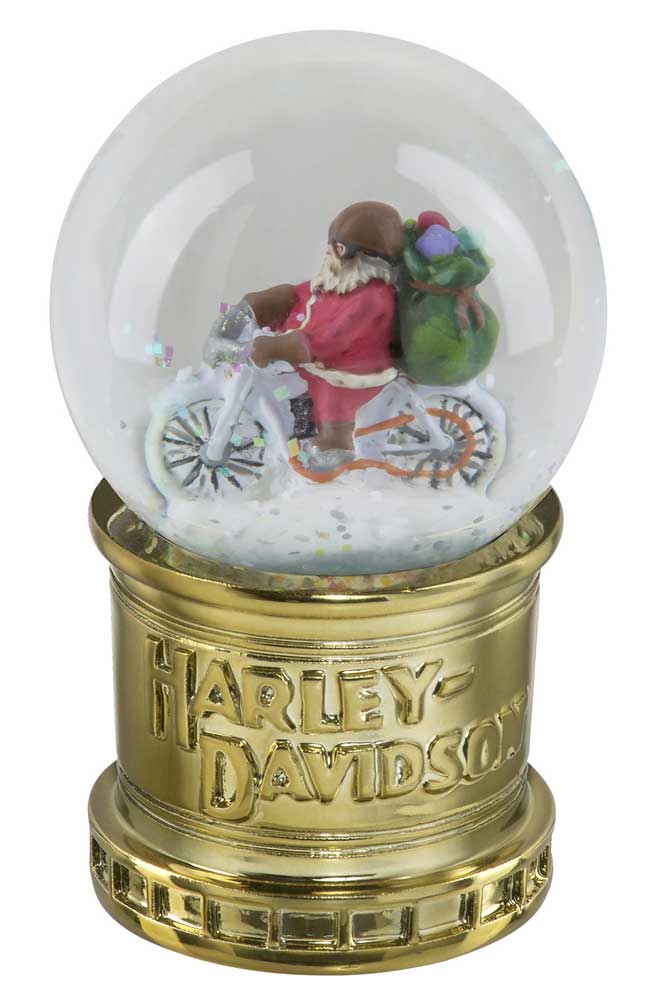Harley-Davidson Winter 2020 Sculpted Biker Santa Glass Mini Snow Globe HDX-99178 - Wisconsin Harley-Davidson