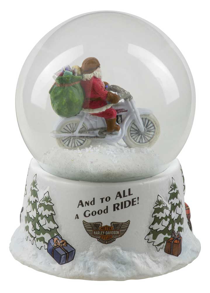 Harley-Davidson Free Shipping - Harley-Davidson Winter 2020 Sculpted Biker Santa Glass Snow Globe HDX-99177 - Free Shipping on many products plus Orders Over $99