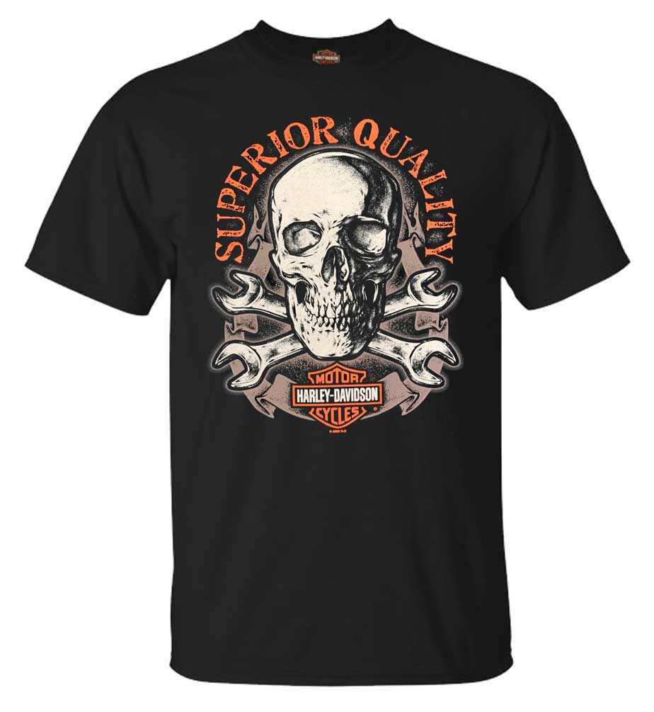 Harley-Davidson Men's Terror Skull Short Sleeve Crew-Neck Cotton T-Shirt, Black - Wisconsin Harley-Davidson