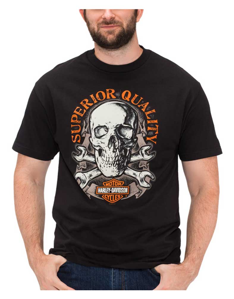 Harley-Davidson Men's Terror Skull Short Sleeve Crew-Neck Cotton T-Shirt, Black - No Hassle Returns at Wisconsin Harley