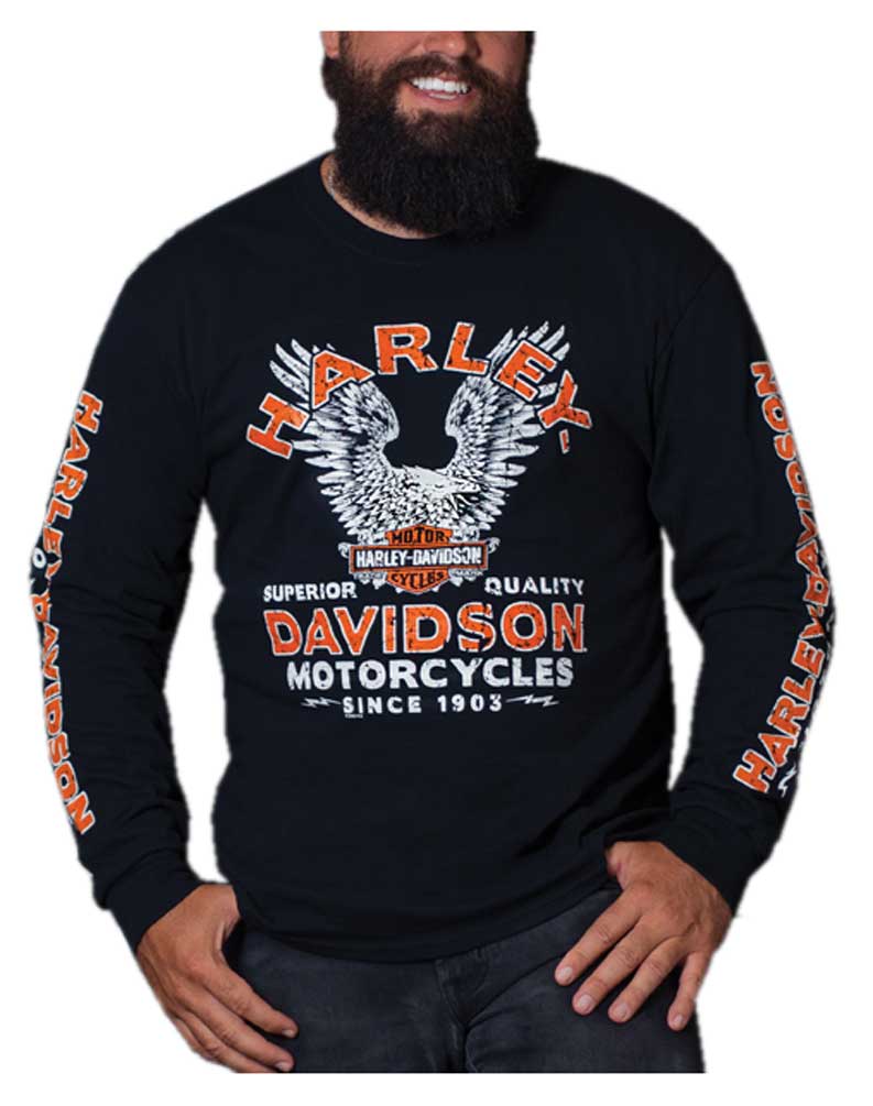 Harley-Davidson® Men's Raging Eagle Long Sleeve Crew-Neck