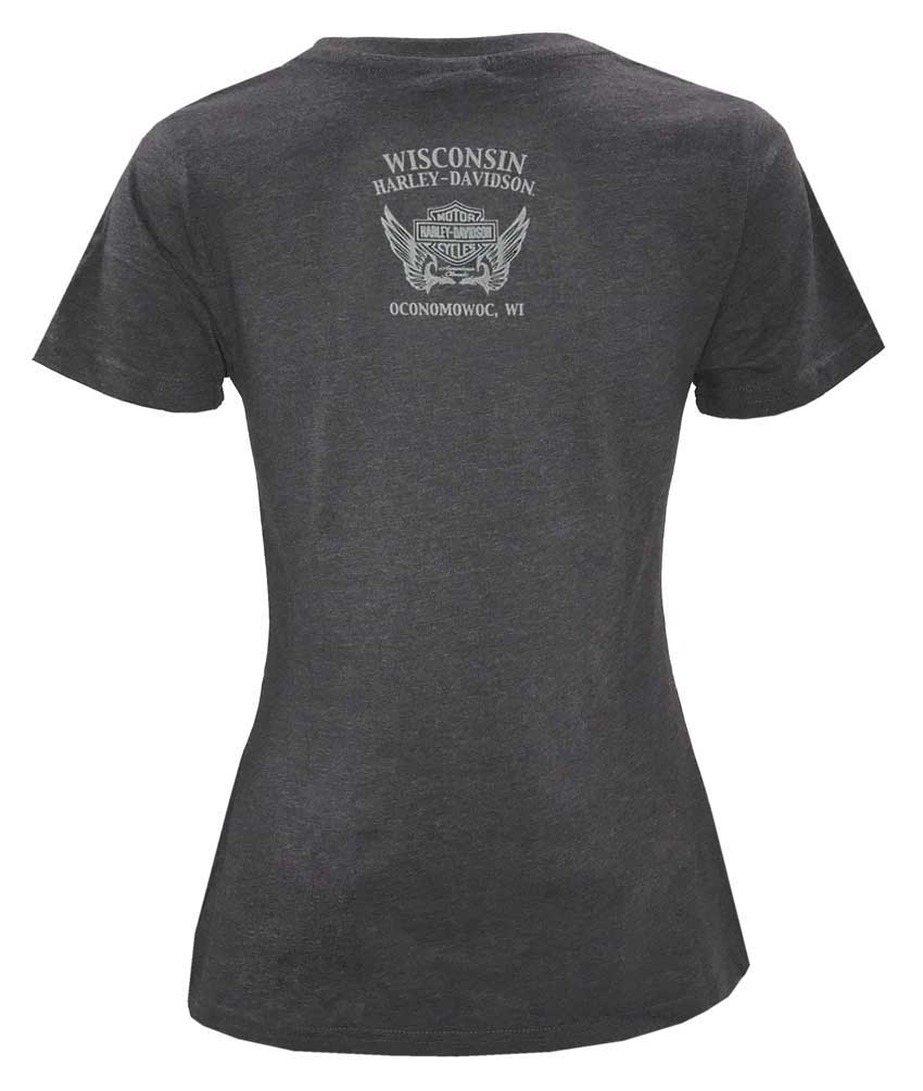 Harley-Davidson Free Shipping - Harley-Davidson Women's Distressed Eagle Scoop Neck Short Sleeve Poly-Blend Tee - Free Shipping on many products plus Orders Over $99