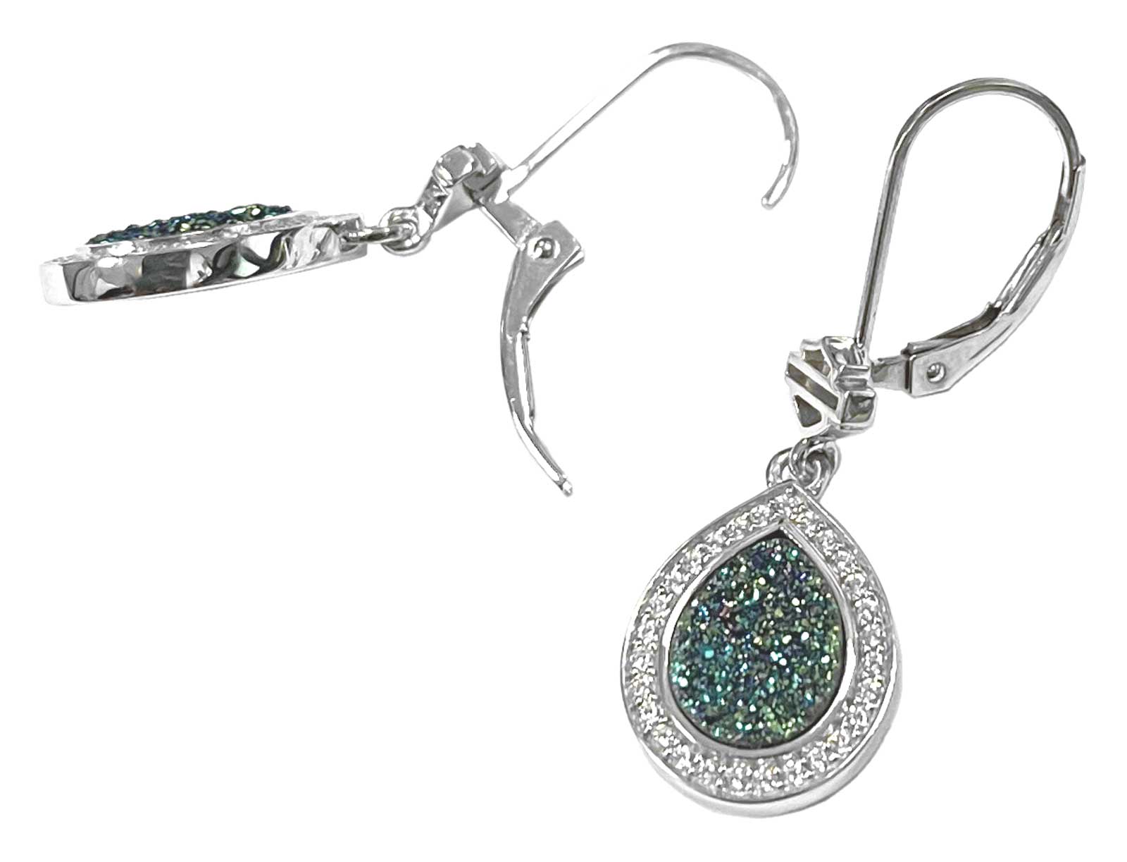 Harley-Davidson Free Shipping - Harley-Davidson Women's Teardrop Green Druzy Dangle Earrings, Sterling Silver - Free Shipping on many products plus Orders Over $99
