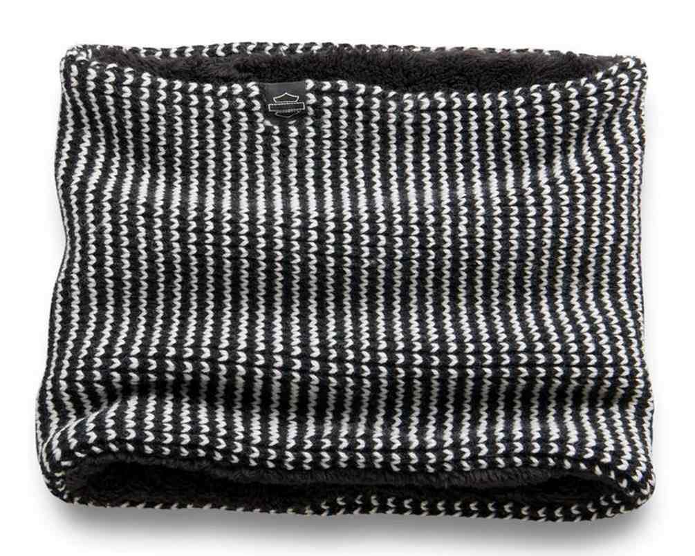 Harley-Davidson Women's Fleece Lined Neck Gaiter - White & Black 97621-21VW - Wisconsin Harley-Davidson