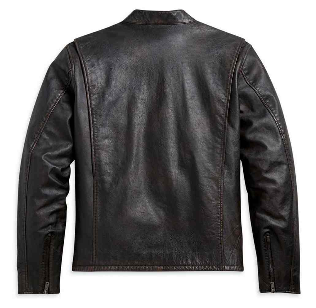 Harley-Davidson® Men's Retro Sleeve Stripe Leather Jacket - Black