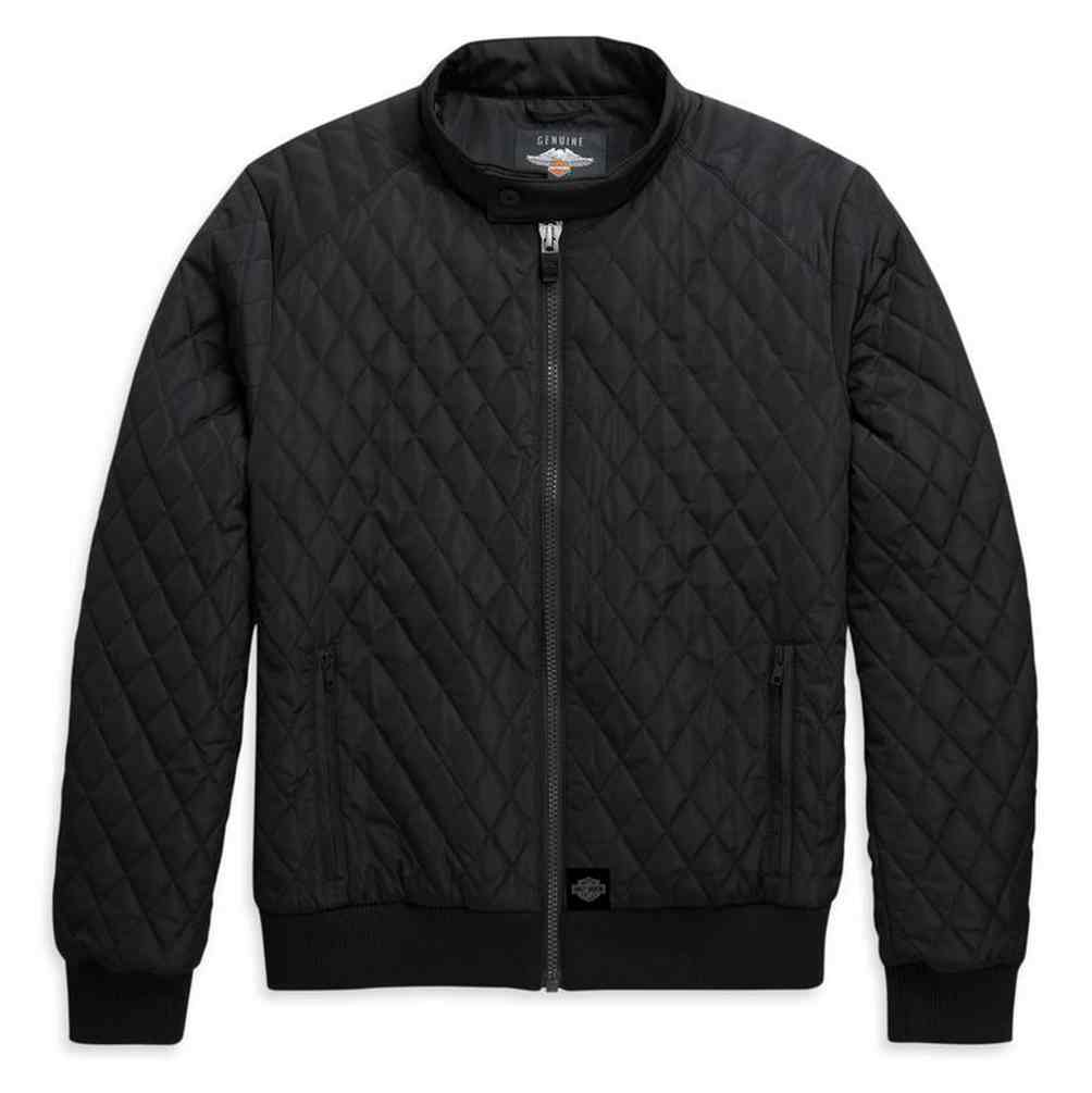 Harley-Davidson Men's Warm Quilted Bomber Casual Jacket - Black 97410-21VM - Wisconsin Harley-Davidson