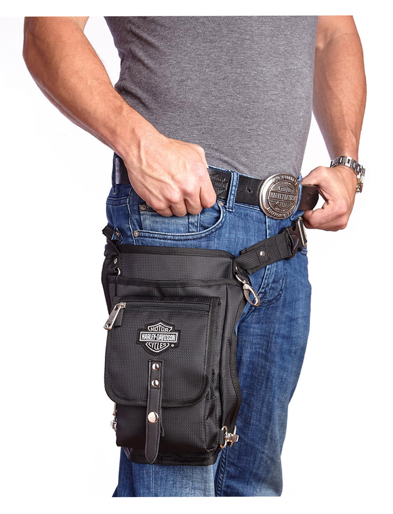 Harley-Davidson Side Slinger 2-IN-1 Shoulder Bag / Leg Holster - 98222-BLACK - Largest Selection of Harley-Davidson Products