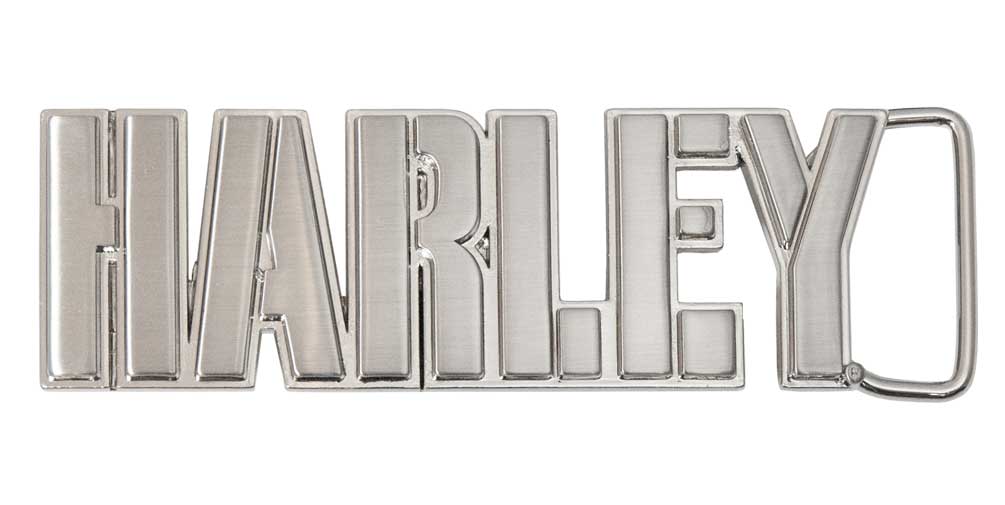 Harley-Davidson Men's Harley Block Iron Belt Buckle - Antique Silver Finish - Wisconsin Harley-Davidson