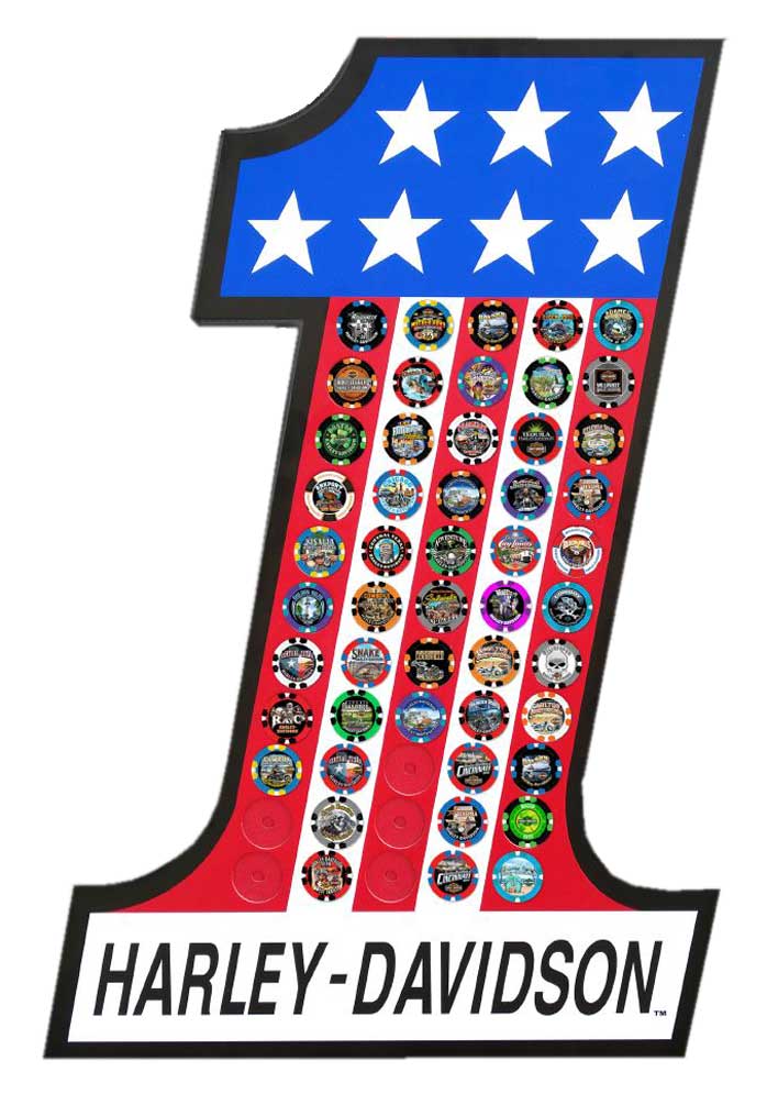 オーダー額縁 Harley-Davidson® #1 Stars & Stripes Magnetic Poker Chip
