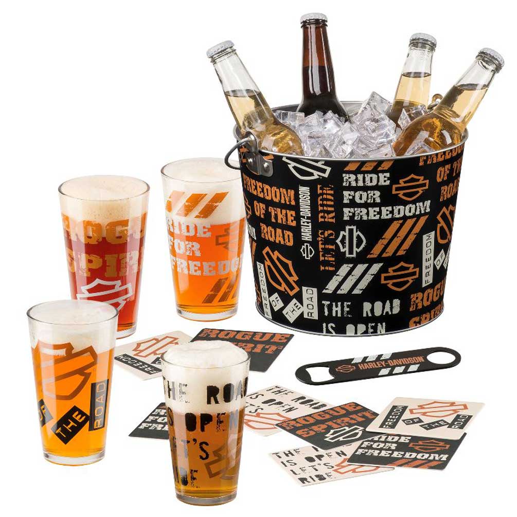 Harley-Davidson® Let's Ride Party Silhouette Bar & Shield Bucket