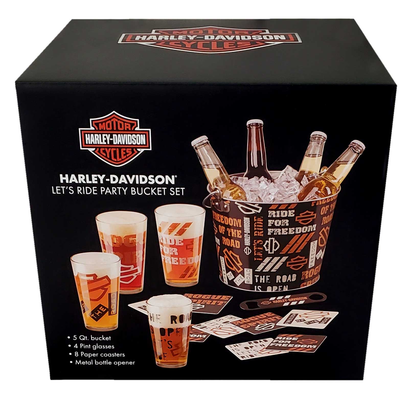 Harley-Davidson® Let's Ride Party Silhouette Bar & Shield Bucket
