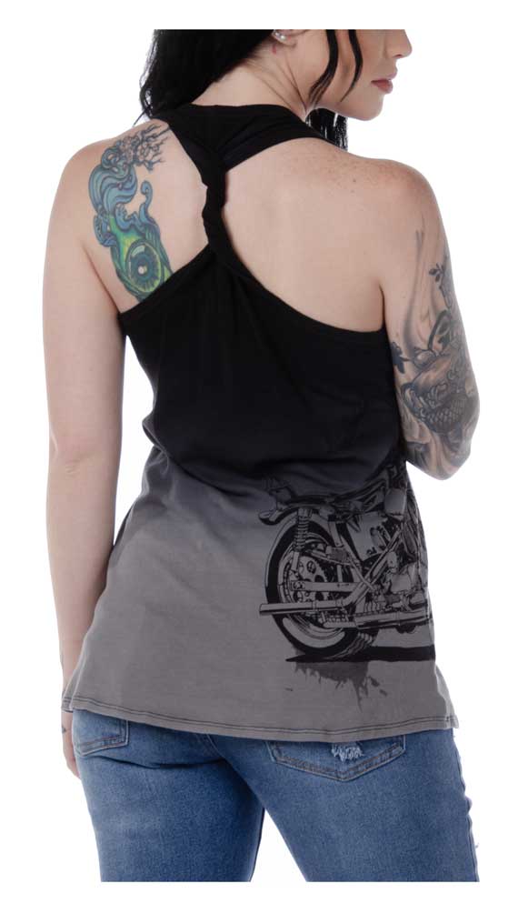 Harley-Davidson Free Shipping - Liberty Wear Women's Turning Chrome Dip Dyed Sleeveless Tank Top - Black - Free Shipping on many products plus Orders Over $99