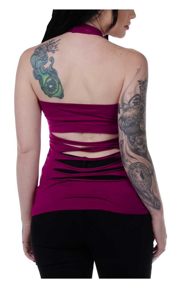 Harley-Davidson Free Shipping - Liberty Wear Women's Embellished Vengeance Dagger Halter Top - Magenta Pink - Free Shipping on many products plus Orders Over $99