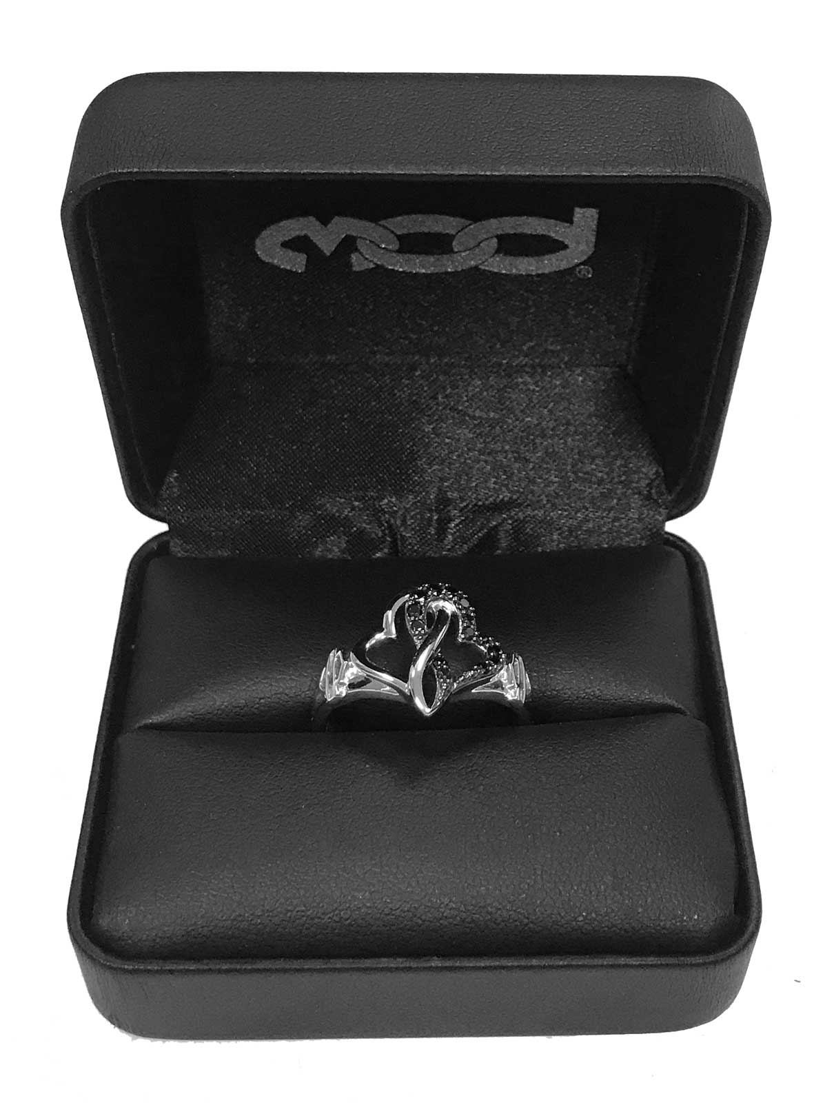 Harley-Davidson Women's Black & White Infinity Hearts Ring, Sterling Silver - No Hassle Returns at Wisconsin Harley