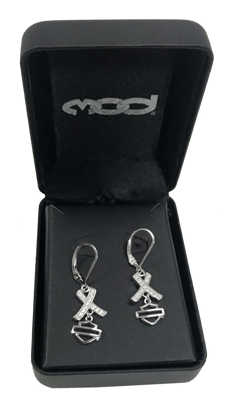 Harley-Davidson Free Shipping - Harley-Davidson Women's Criss Cross Crystal B&S Drop Earrings, Sterling Silver - Free Shipping on many products plus Orders Over $99