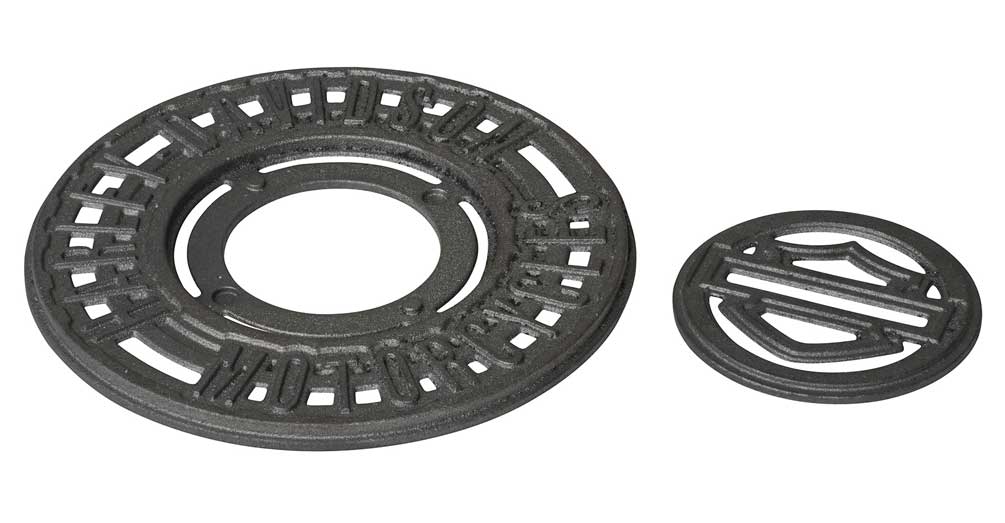 Harley-Davidson Free Shipping - Harley-Davidson Bar & Shield Logo Durable Cast Iron Trivet w/ Removable Coaster - Free Shipping on many products plus Orders Over $99