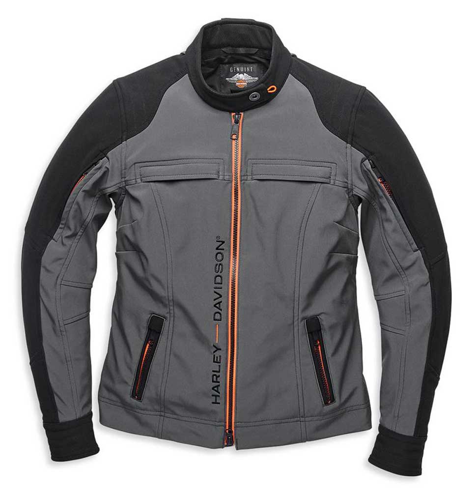 Harley-Davidson Women's New Horizon Windproof Softshell Jacket, Gray 98168-21VW - Wisconsin Harley-Davidson
