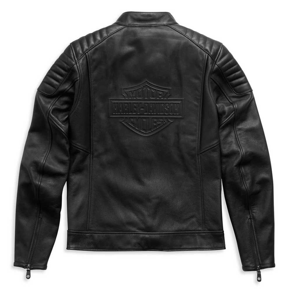 Harley-Davidson レザーライダージャケット 40 Harley-Davidson® Mens Embossed Logo Padded Biker Leather