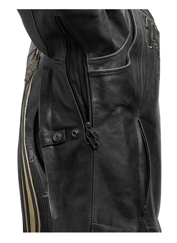 Harley-Davidson Men's H-D Triple Vent Passing Link II Leather Jacket 98005-21VM - No Hassle Returns at Wisconsin Harley