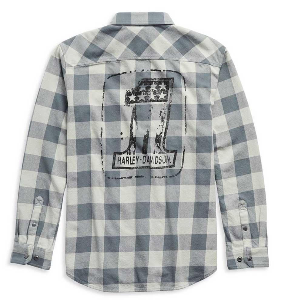 Harley-Davidson Free Shipping - Harley-Davidson Men's #1 Logo Plaid Long Sleeve Woven Shirt - Gray 99051-21VM - Free Shipping on many products plus Orders Over $99