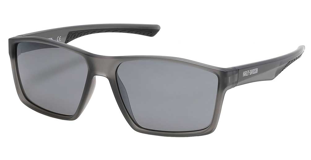 Harley-Davidson Men's Geometric Plastic Sunglasses, Gray Frame/Smoke Mirror Lens - Wisconsin Harley-Davidson