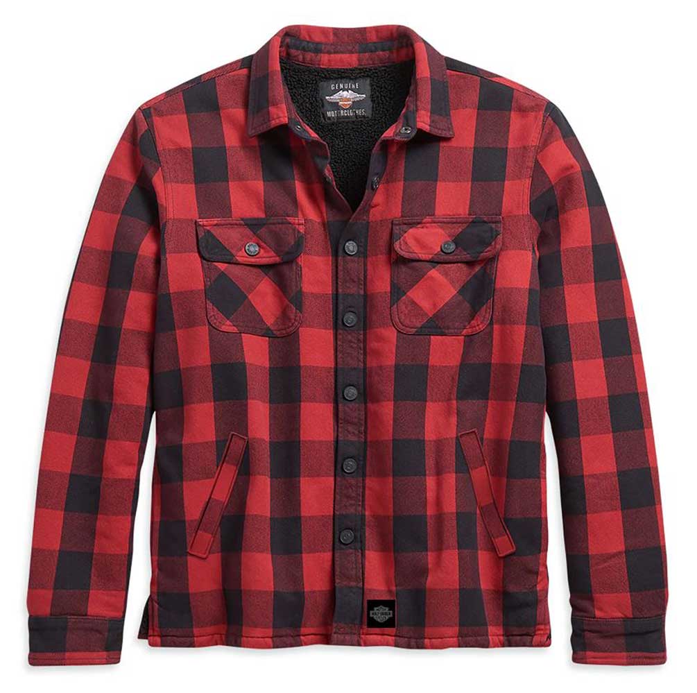 その他 HARLEY DAVIDSON / Mens Sherpa Lined Buffalo Plaid Shirt Jacket/M/96260-21VM Harley Davidson Motorcycle Flannel Jacket Harley-Davidson® Men's