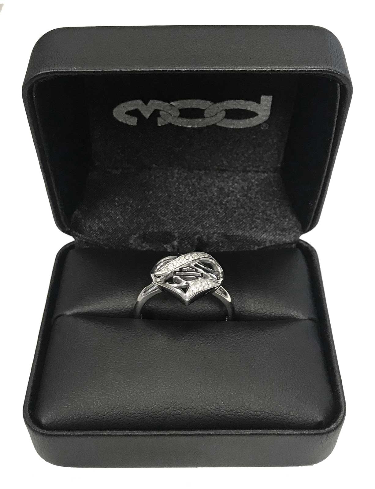Harley-Davidson Women's Crystal Infinity Thorn Heart Ring, Sterling Silver - No Hassle Returns at Wisconsin Harley