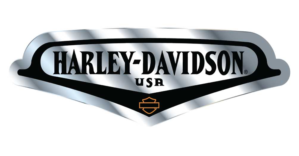 Harley-Davidson Debossed V-Tank Aluminum Decal - Silver & Black - 5 x 7 in. - Wisconsin Harley-Davidson