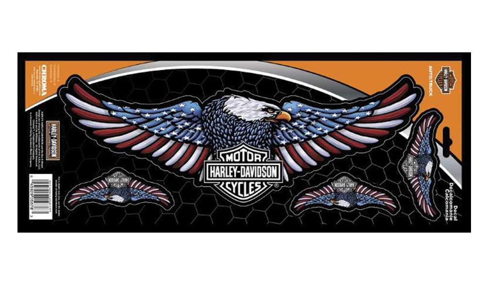 Harley-Davidson Bar & Shield Eagle Premium Rear Window Decals - 6 x 16 in. - Wisconsin Harley-Davidson