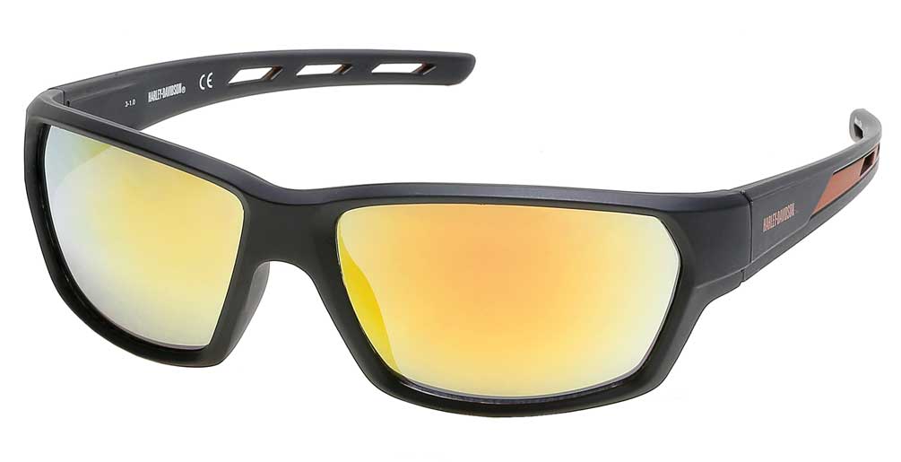 Harley-Davidson Men's Air Flow Venting Sunglasses, Black Frame/ Mirror Lenses - Wisconsin Harley-Davidson
