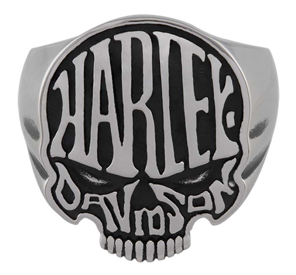 Harley-Davidson® Men's Calavera H-D Skull Stainless Steel Ring