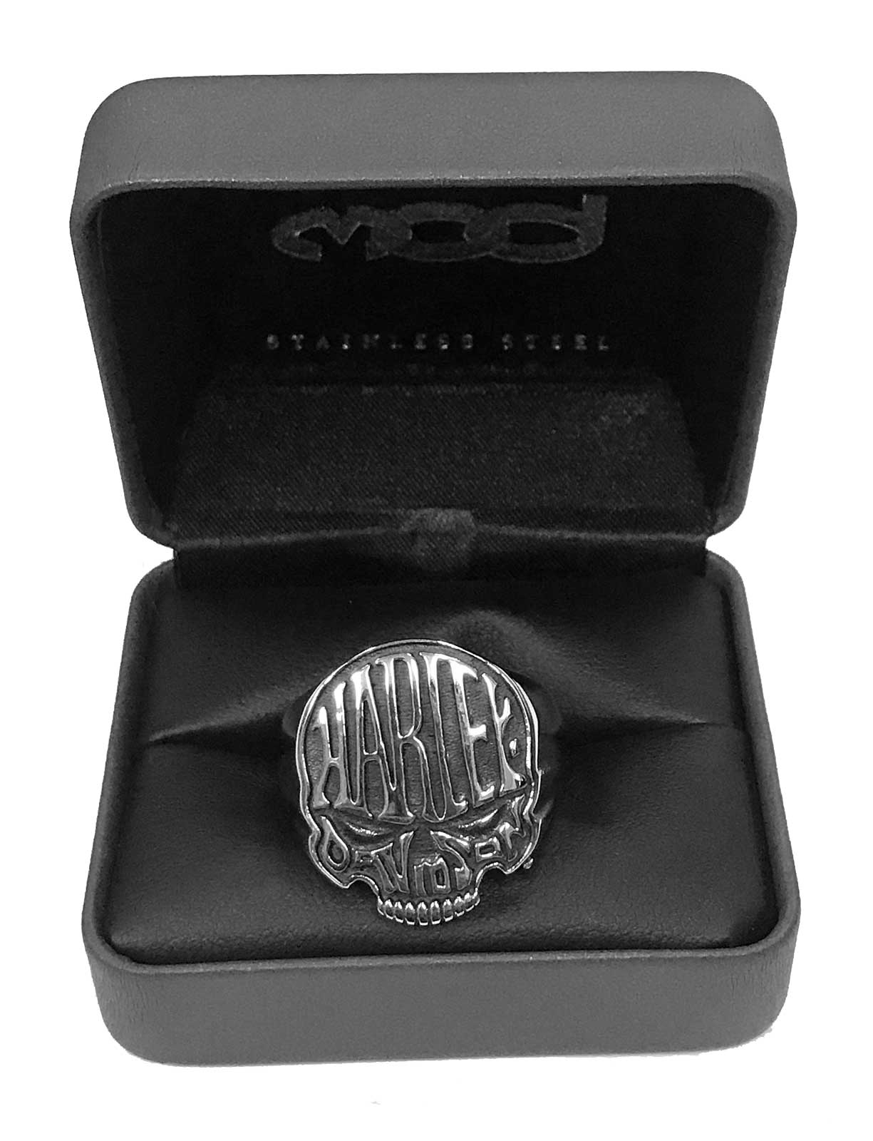 【Harley Davidson】Calavera H-D Skull Stainless Steel Ring Harley-Davidson® Men's Calavera H-D Skull Stainless Steel