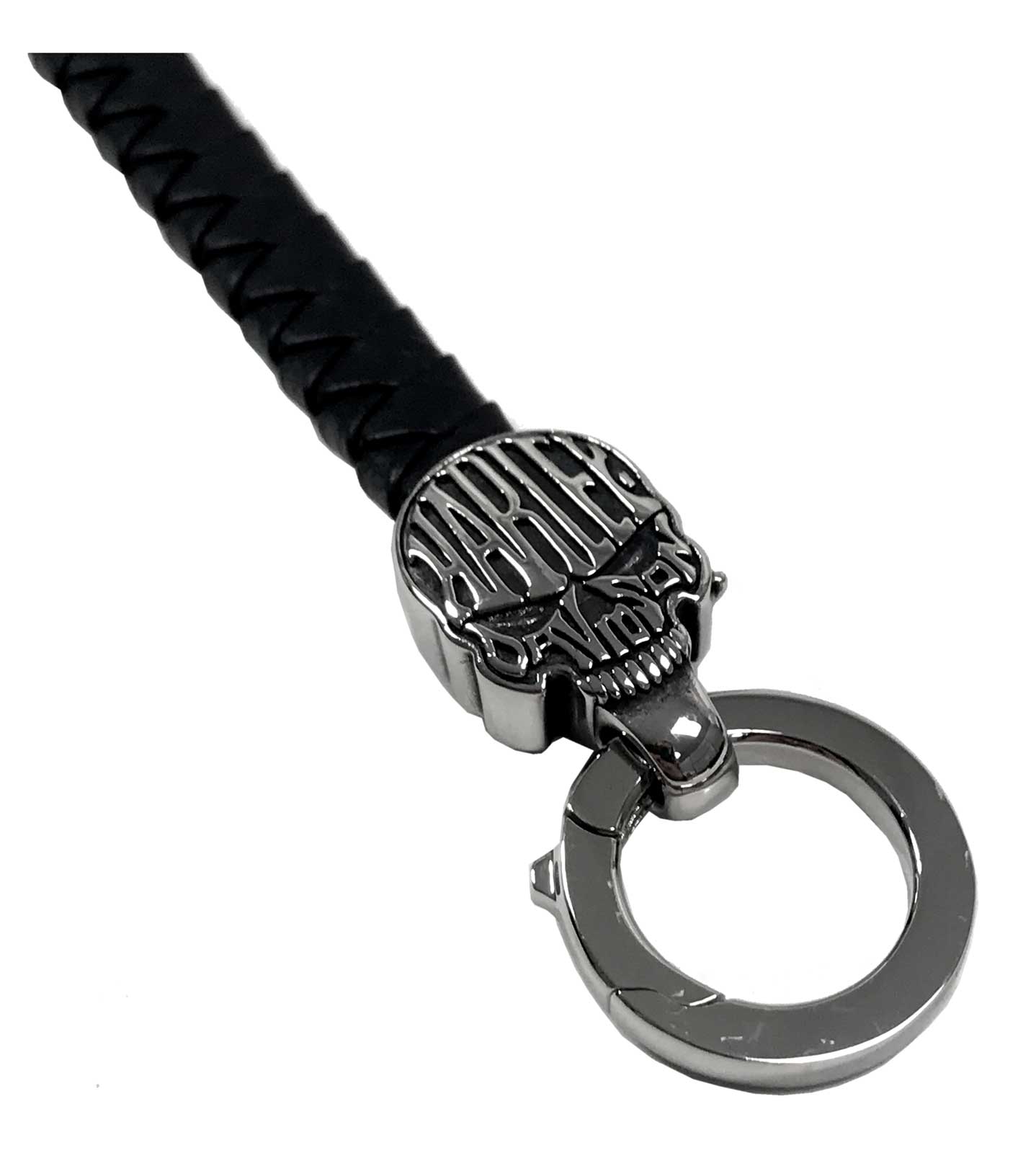 Harley-Davidson Men's Calavera Skull Braided Leather & Stainless Steel Bracelet - No Hassle Returns at Wisconsin Harley