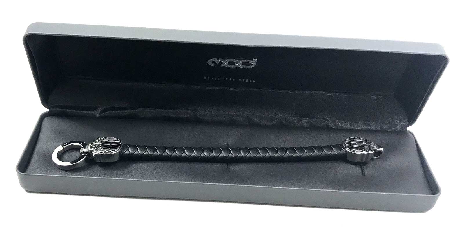 Harley-Davidson Men's Calavera Skull Braided Leather & Stainless Steel Bracelet - Largest Selection of Harley-Davidson Products