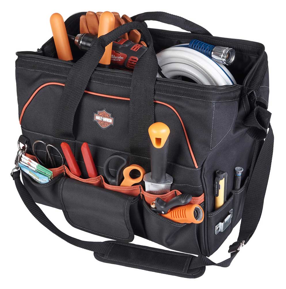 Harley-Davidson 39 Pocket Bar & Shield Logo Industrial Strength Tool Bag - Black - Largest Selection of Harley-Davidson Products