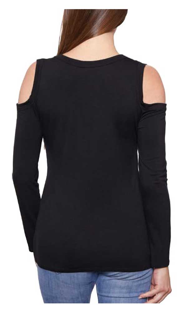 black no shoulder top