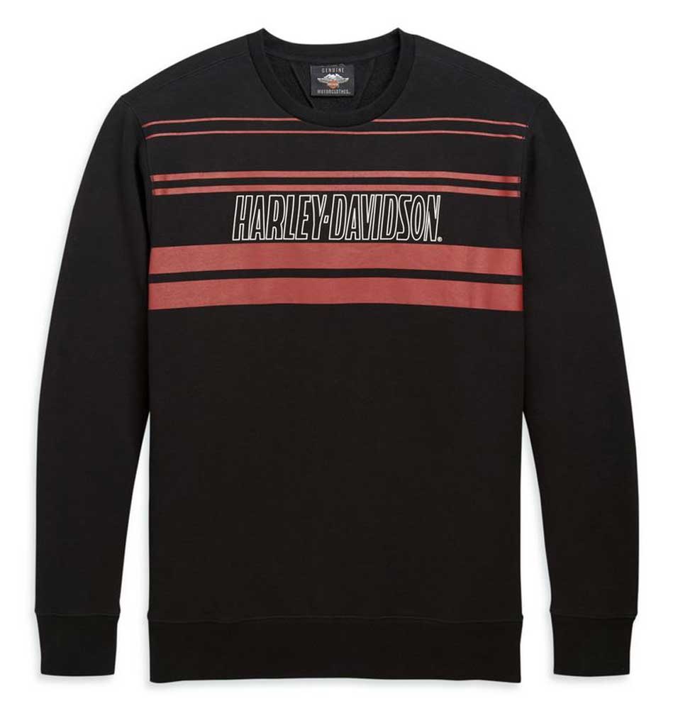 Harley-Davidson® Men's Front Stripe Pullover Sweatshirt, Black